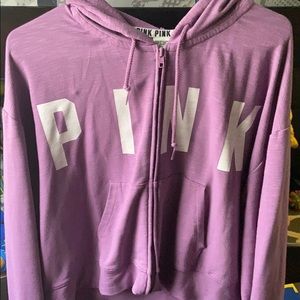 PINK zip up hooded sweater